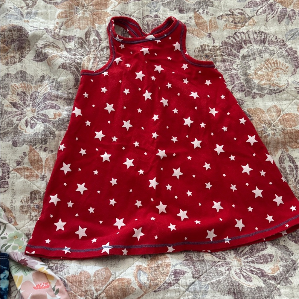 Cat & Jack Red Dress with White Stars